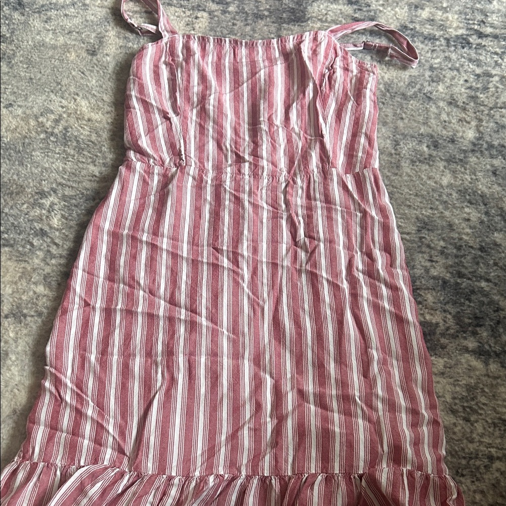 Hollister Pink and White Striped Mini Dress